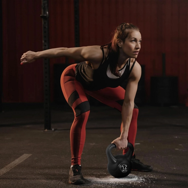 Kettlebell do ćwiczeń czarna - 12kg