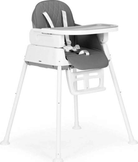ECOTOYS składane krzesełko do karmienia 3 w 1 szare