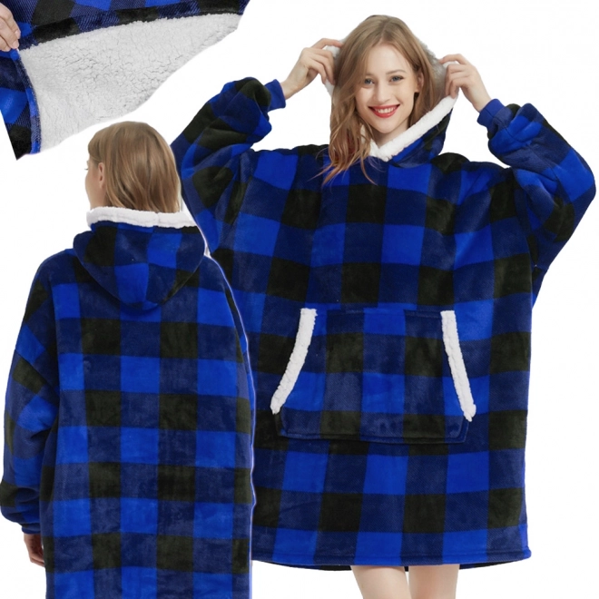 Ciepła oversize bluza koc z kapturem