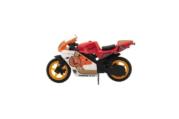 Motocykl wyścigowy metalowy/plastikowy 8cm na wolne koło mix rodzajów na karcie