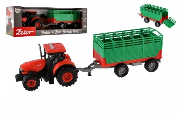 Traktor Zetor z przyczepą z efektami świetlnymi i dźwiękowymi - 36 cm