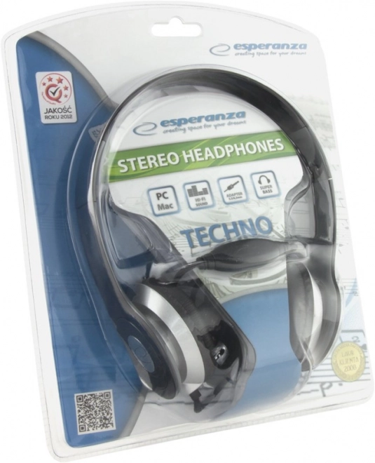 Słuchawki stereo audio Techno czarne