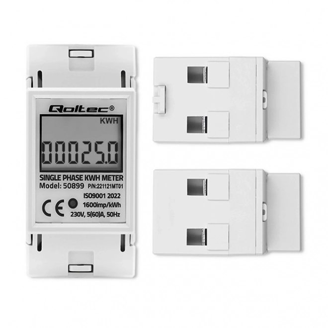 Elektroniczny licznik energii jednofazowy | Szyna DIN | 230V | LCD | 2P