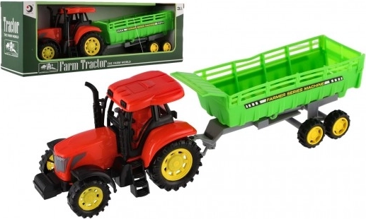 Dziecięcy traktor z przyczepą plastikowy 35 cm