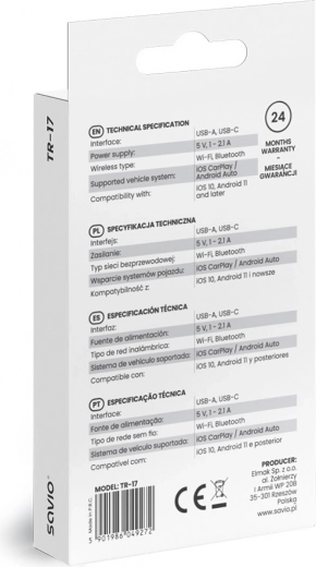 Bezprzewodowe CarPlay i Android Auto