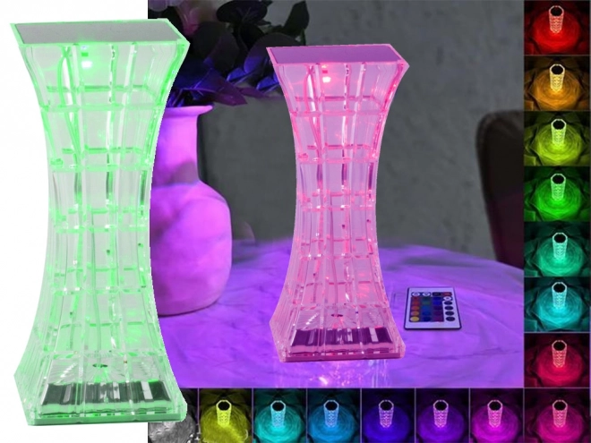 Kryształowa nocna lampa z RGB LED i pilotem