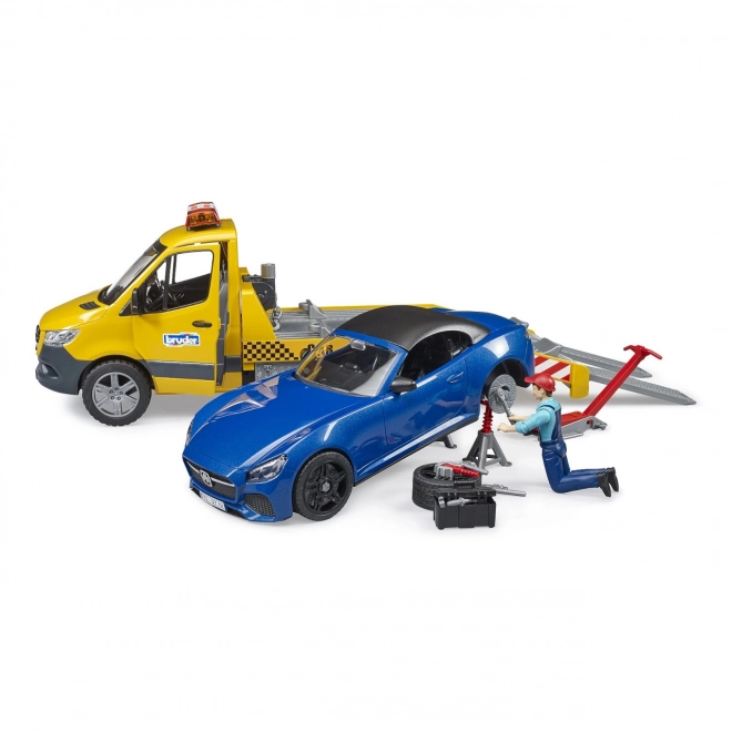 Bruder Holownik MB Sprinter z samochodem sportowym