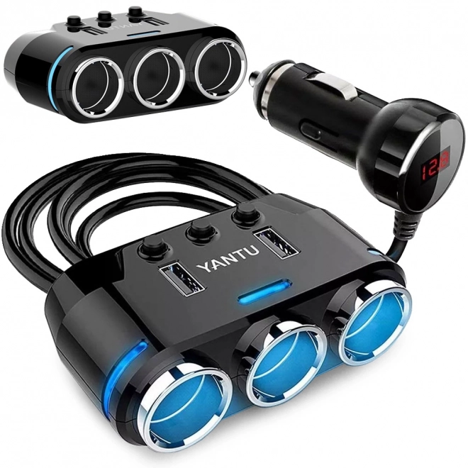 Samochodowy adapter USB z rozdzielaczem zapalniczki