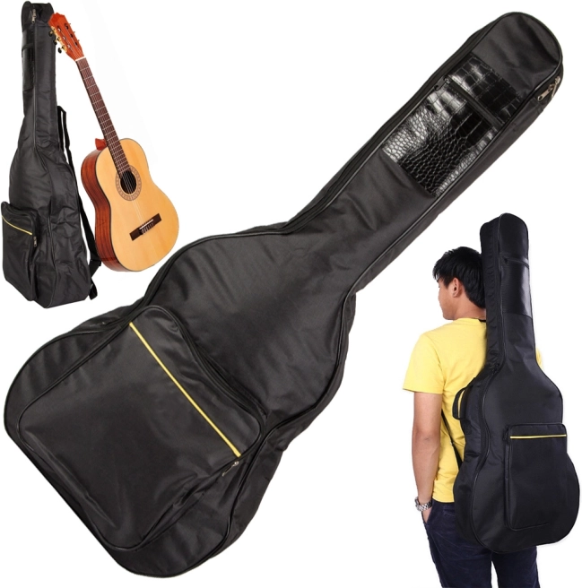 Futerał na gitarę akustyczną z kieszeniami i wzmocnieniami