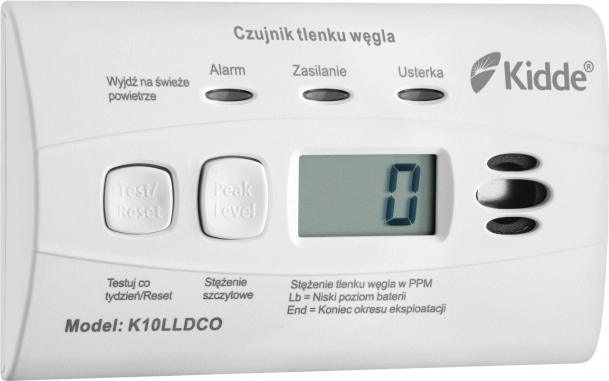Detektor tlenku węgla z wyświetlaczem Kidde