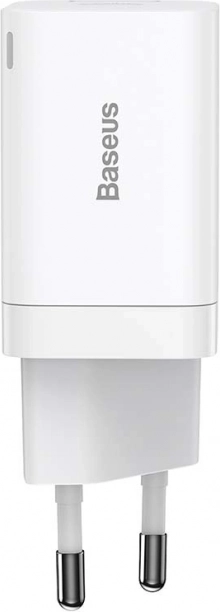 Szybka ładowarka BASEUS Super Si Pro 30W USB-C + USB biała