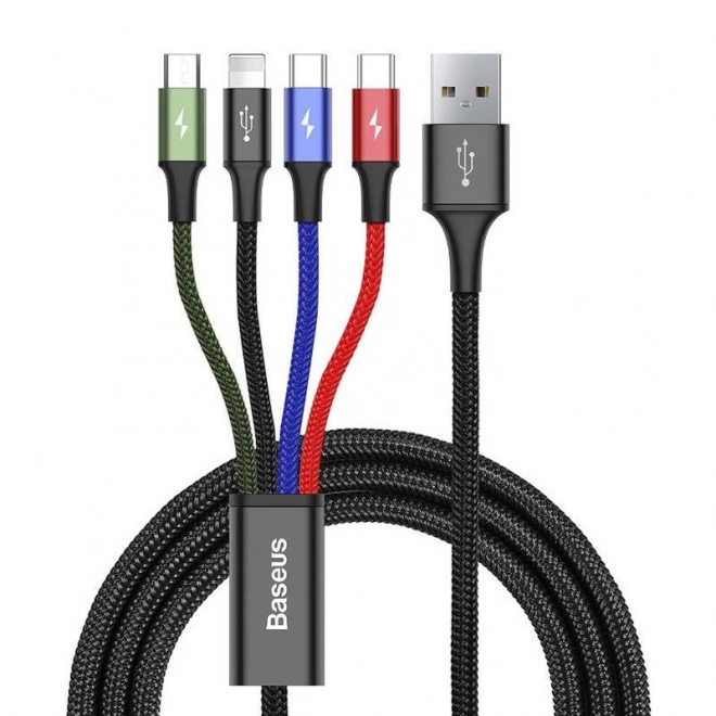 Baseus Szybki kabel USB 4w1 2xUSB-C / Lightning / Micro 3,5A 1,2m - czarny