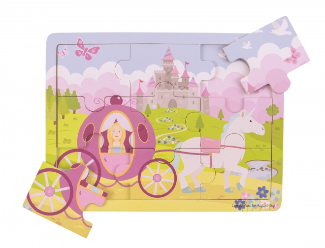Bigjigs Toys Drewniane puzzle księżniczka z karetą