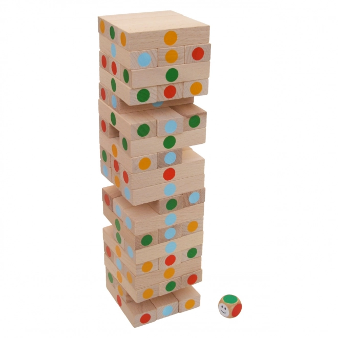 Wieża Jenga naturalna z kropkami