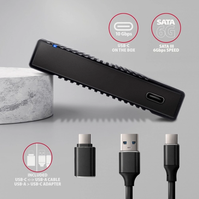 Aluminiowa obudowa na zewnętrzne dyski USB3.2 Gen 2 - SATA 6G 2.5" SSD/HDD