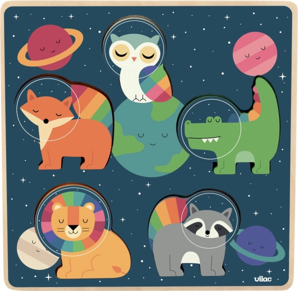 Vilac układanka wtykowa Zwierzęcy Astronauci