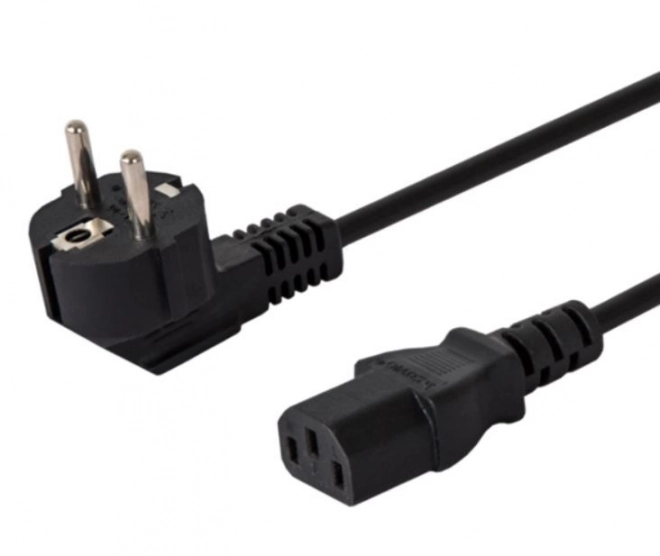 Kabel zasilający Schuko - IEC C13, kątowy, 3m