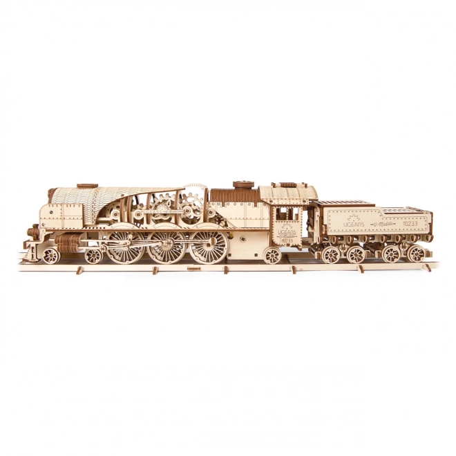Ugears 3D puzzle - Lokomotywa V-express z wagonem 538 elementów
