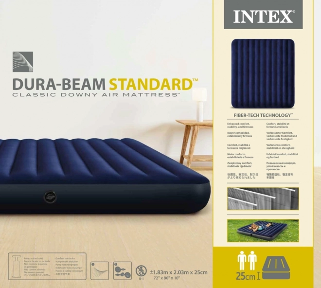 Dmuchany Podwójny Materac Velur 203x183 cm INTEX