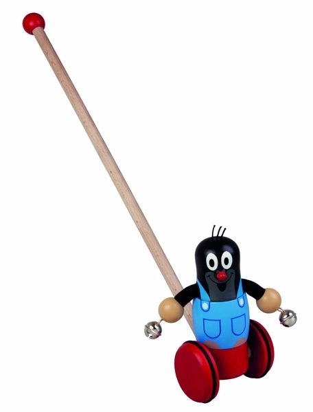 Popychadło na kij Krtek z dzwoneczkami - 55 cm