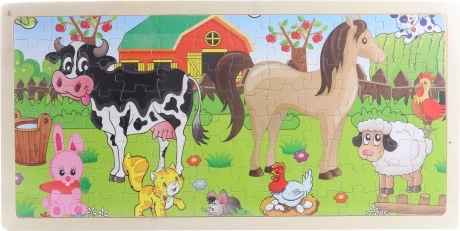 Drewniane puzzle Na farmie 96 elementów