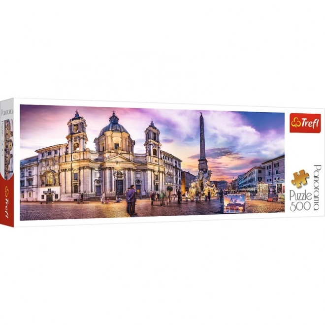 Puzzle 500 elementów panorama - Piazza Navona, Rzym