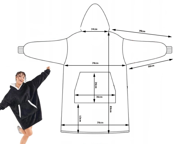 Ciepła bluza oversize z futrem i kapturem
