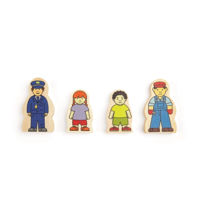 Bigjigs Rail Drewniana kolejka z wiejską drogą 80 części