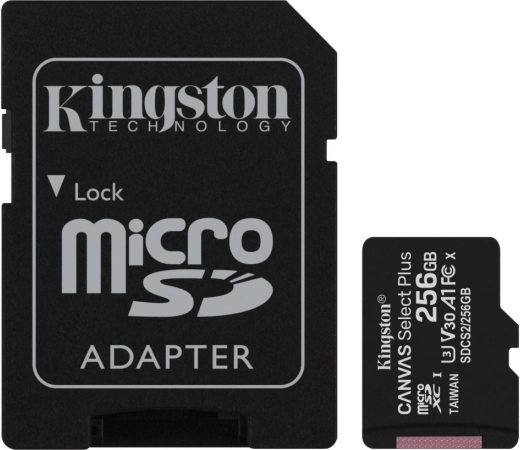 karta microsd kingston 256 gb canvas select plus z adapterem