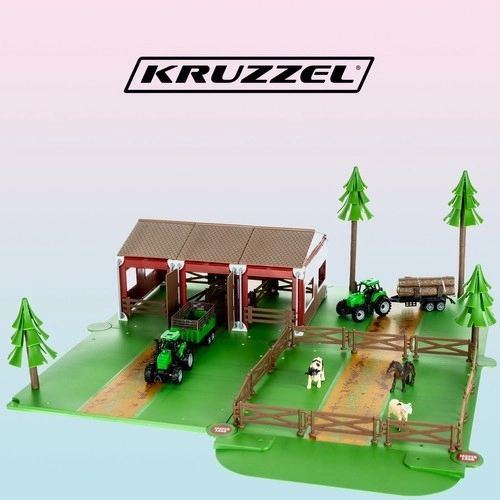 Farma ze zwierzętami + 2 traktory z przyczepą