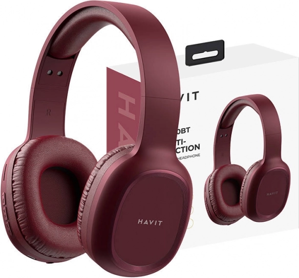 Bezprzewodowe słuchawki Bluetooth HAVIT – czerwone