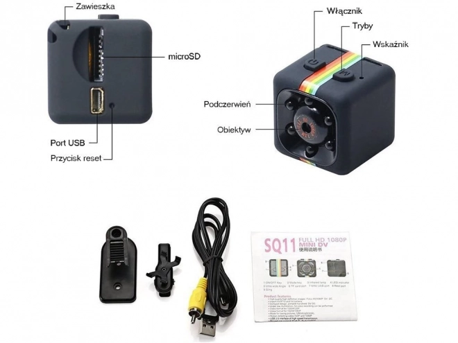 Mini szpiegowska kamera internetowa USB Full HD z IR