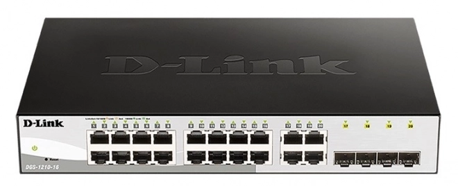 Gigabitowy przełącznik D-Link DGS-1210-16 z 16 portami GE i 4 SFP