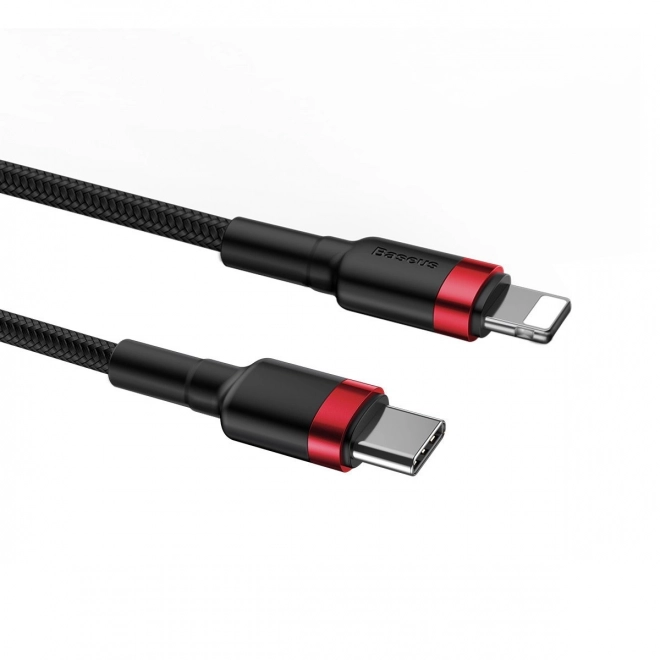 Kabel Baseus Cafule USB-C do Lightning 18W czerwono-czarny