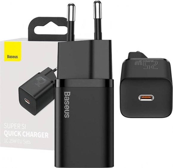 szybka ładowarka Baseus Super Si 25W z USB‑C (czarna)