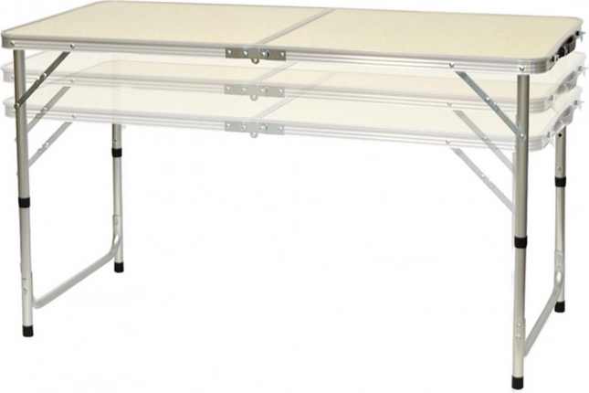Lekki aluminium, wytrzymały blat i otwór na parasol