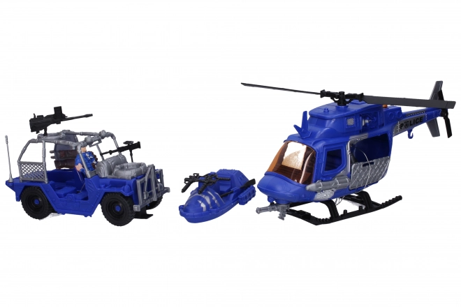 Zestaw policyjny z figurkami helikoptera 33 cm