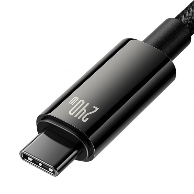 Kabel USB-C na USB-C Baseus Tungsten Gold 240W 1 m (czarny)