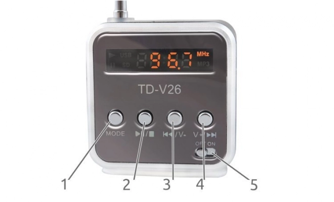 Przenośny głośnik Bluetooth z radiem i wyświetlaczem LCD TD-V26