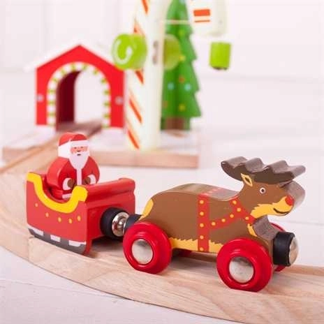 Bigjigs Rail sprzęgło Świętego Mikołaja + tor