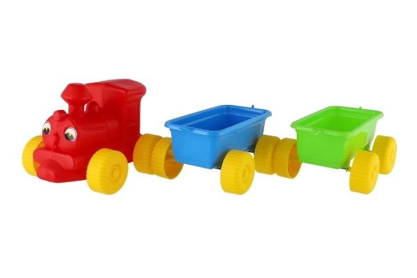 Pociąg + 2 wagony plastikowe 60cm w siatce