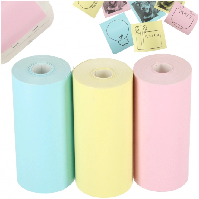 Rolka papieru termicznego do mini drukarki 5,7 cm x 3 m 3 szt. kolorowe
