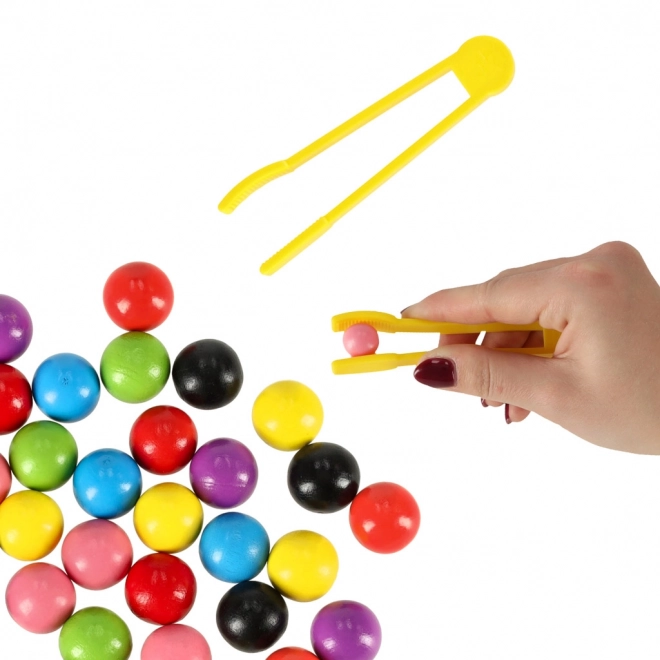 Edukacyjna układanka - kolorowe kulki Montessori