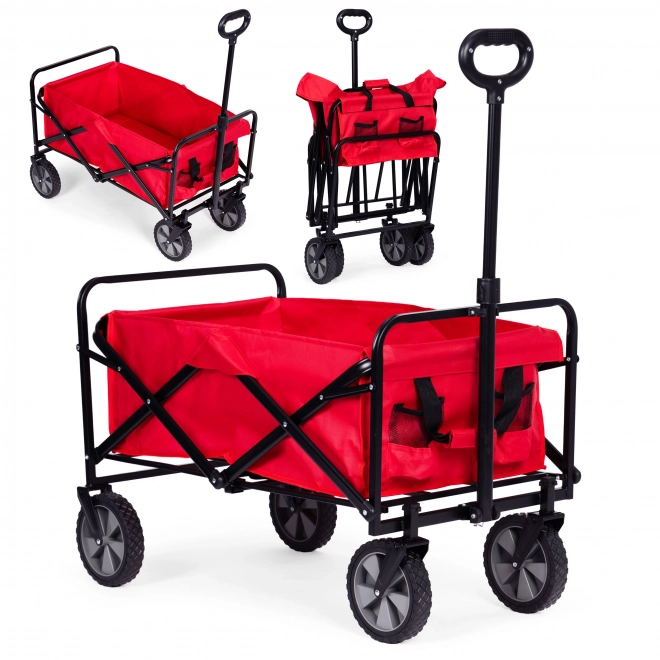 Składany wózek transportowy MultiGarden czerwony 47x105 cm