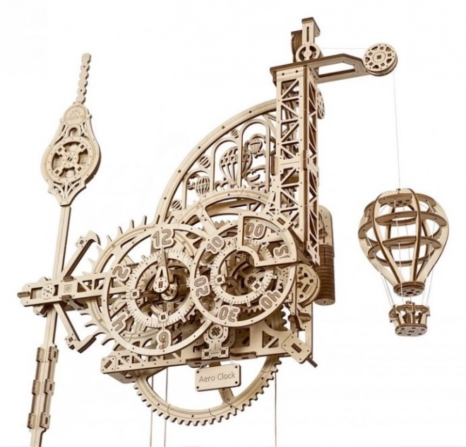 Ugears 3D drewniane mechaniczne puzzle Zegar Ścienny Aero