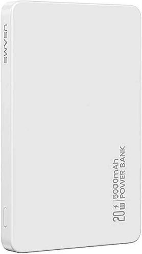 bezprzewodowy powerbank 5000 mAh 20 W z magnetycznym MagSafe i PD, biały