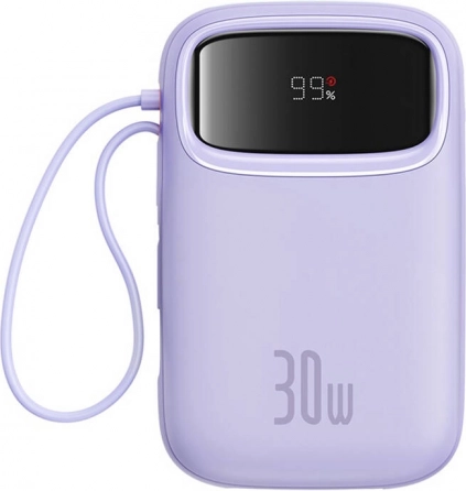 Baseus QPow 2 powerbank 10000 mAh 30 W z podwójnym USB‑C (fioletowy)