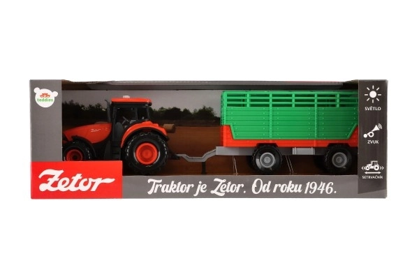 Traktor Zetor z przyczepą z efektami świetlnymi i dźwiękowymi - 36 cm