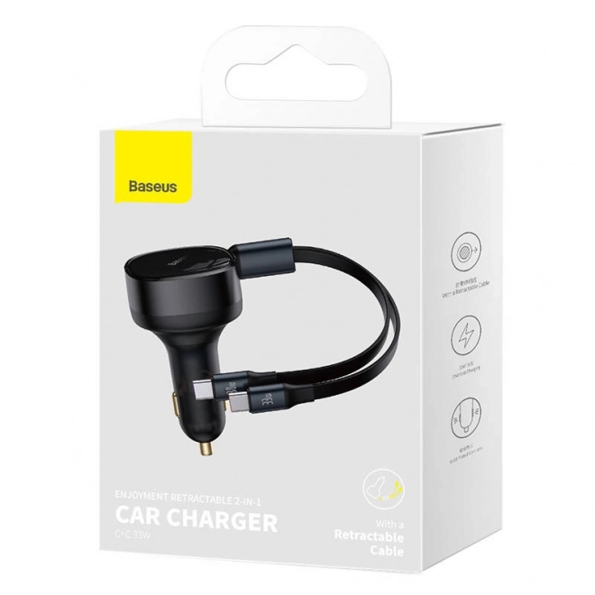 Baseus ładowarka samochodowa z kablem USB-C, 33 W