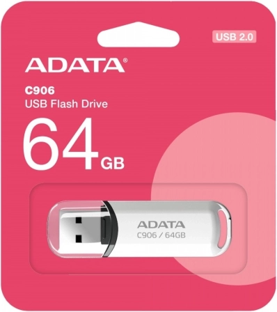 ADATA Pendrive C906 64GB USB2.0 biały